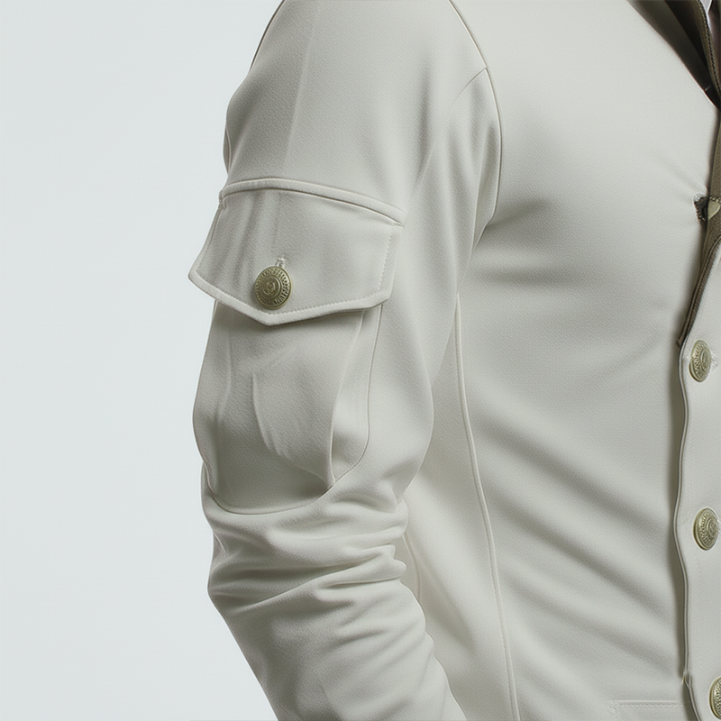 Men's Winter Retro Contrast Color Stitching Cotton Blend Elastic Button Sweatshirt MTA2140J4P