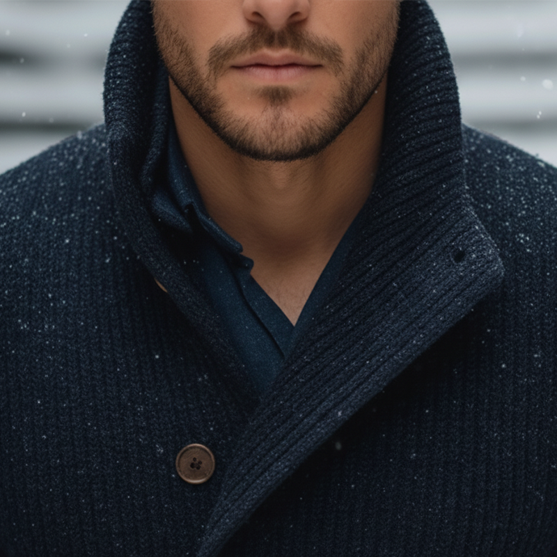 Men's Winter Vintage Cotton Knit Button-up Cardigan MTA2870K8P