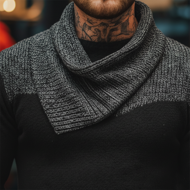 Men's Winter Vintage Cotton Knit Sweater (Detachable Collar) MTA2191J2P