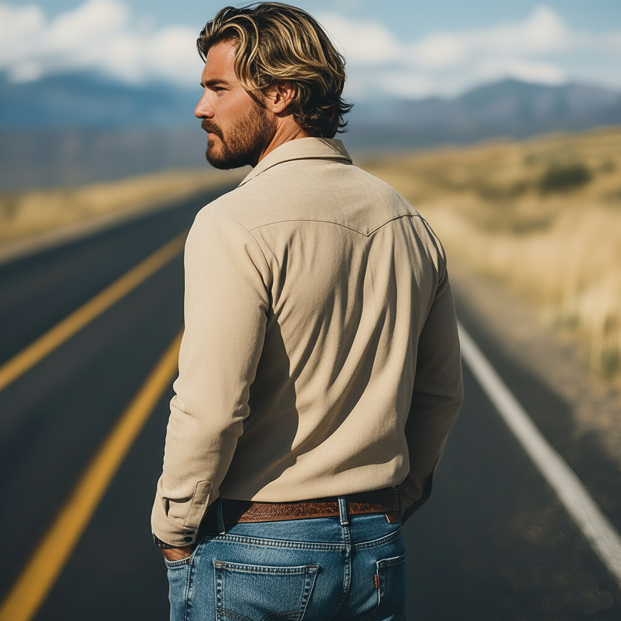 Men's Classic Casual Faux Suede Embroidered Long-sleeved Shirt MTZ0941A5K