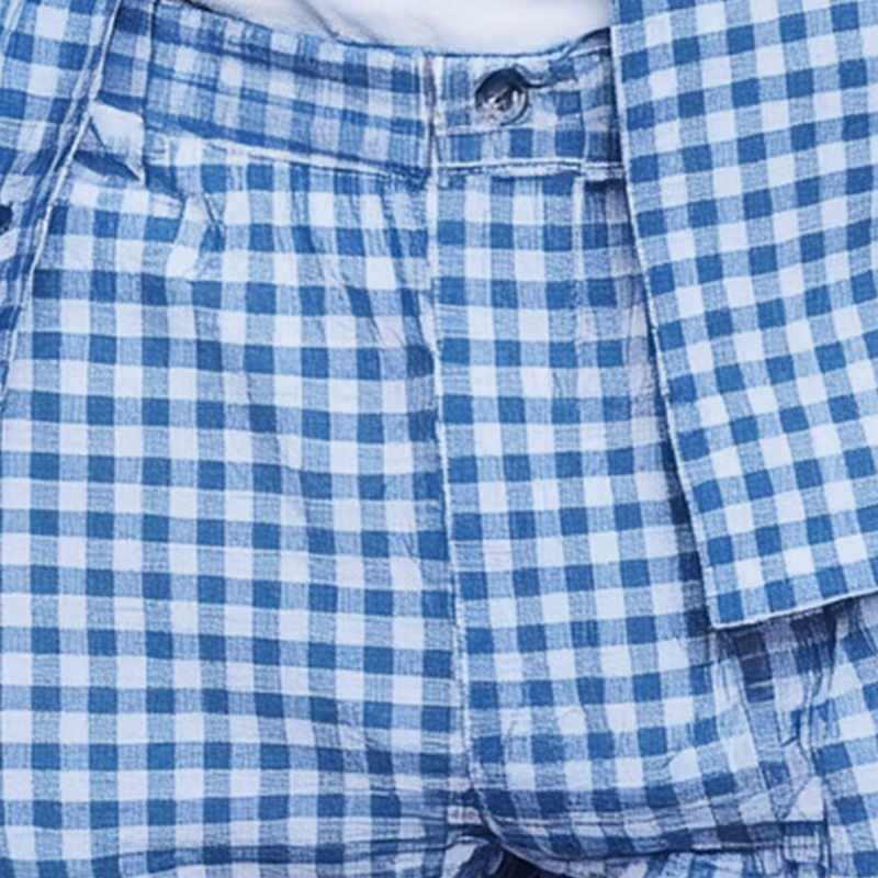 Men's Summer Fashion Plaid Cotton And Linen Casual Shorts MTA0168G5P