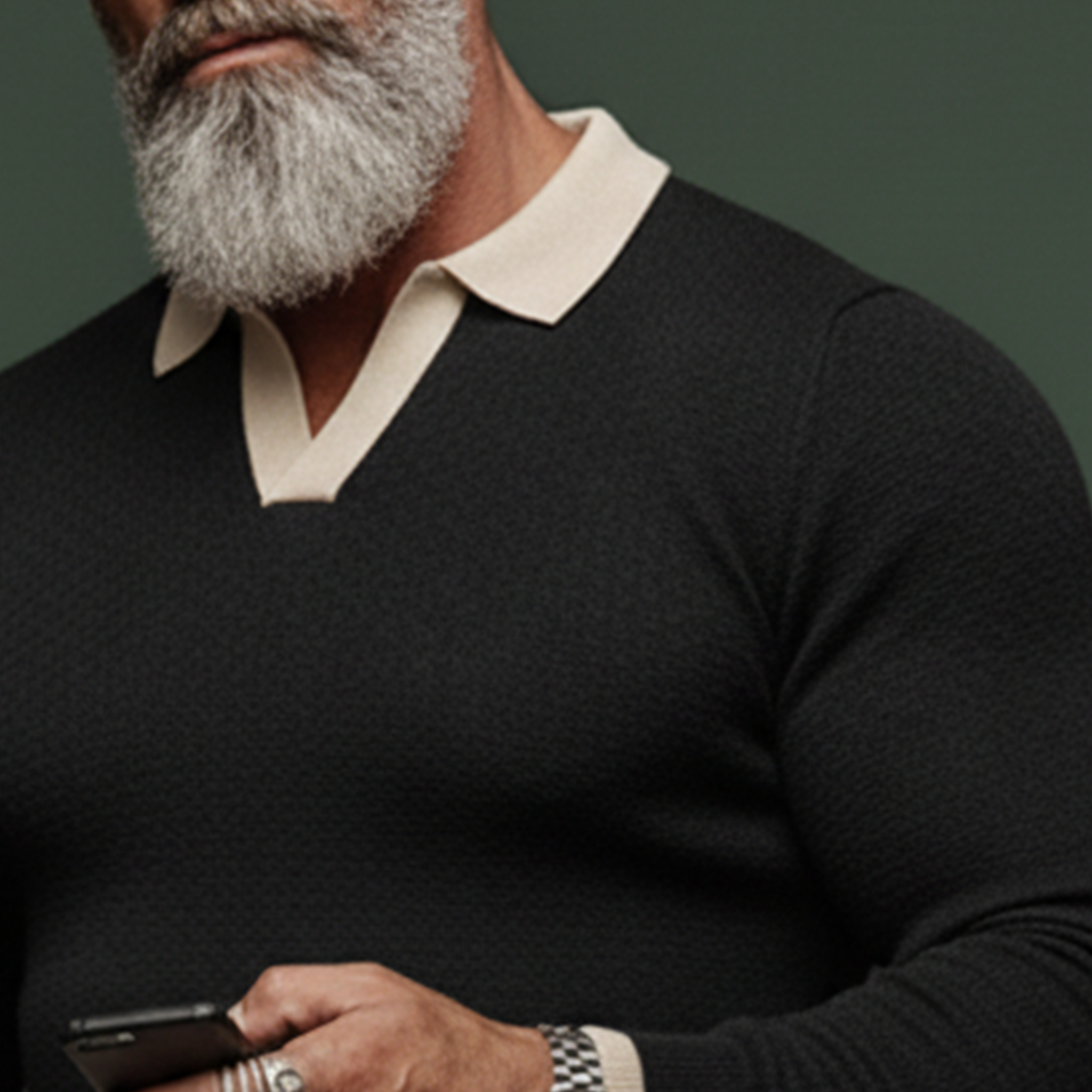 Men's Fashionable Casual Knitted Slim-fit Polo Shirt Sweater MTA2961J6K