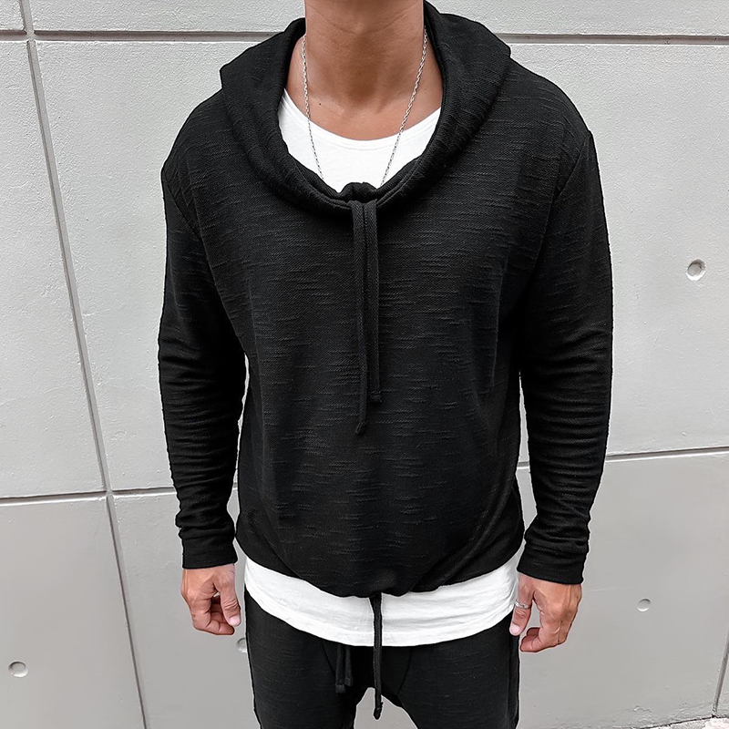Men's Cotton Vintage Drawstring Hoodie MTA0455G9TO