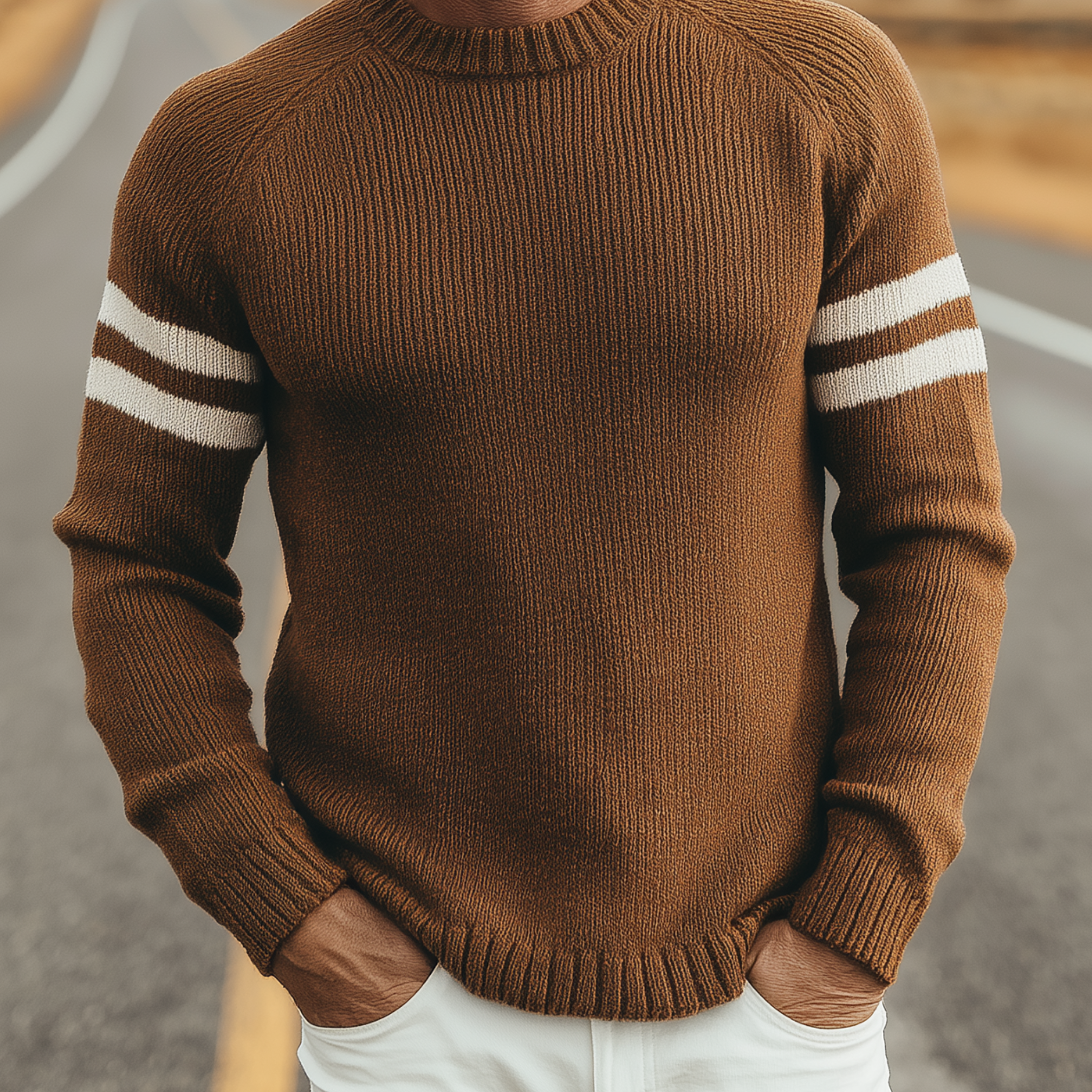 Men's Classic Casual Crew Neck Slim Fit Long Sleeve Sweater MTA1816H1K