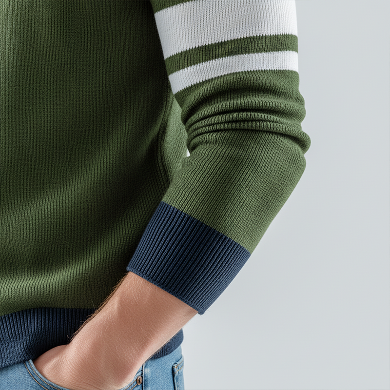Men's Winter Fashion Contrast Color Cotton Yarn Knitted Thin Cardigan MTA2075J1P