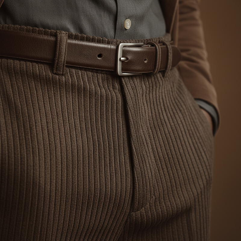 Men's Winter Retro Striped Velvet Suit Pants MTA1403J6P