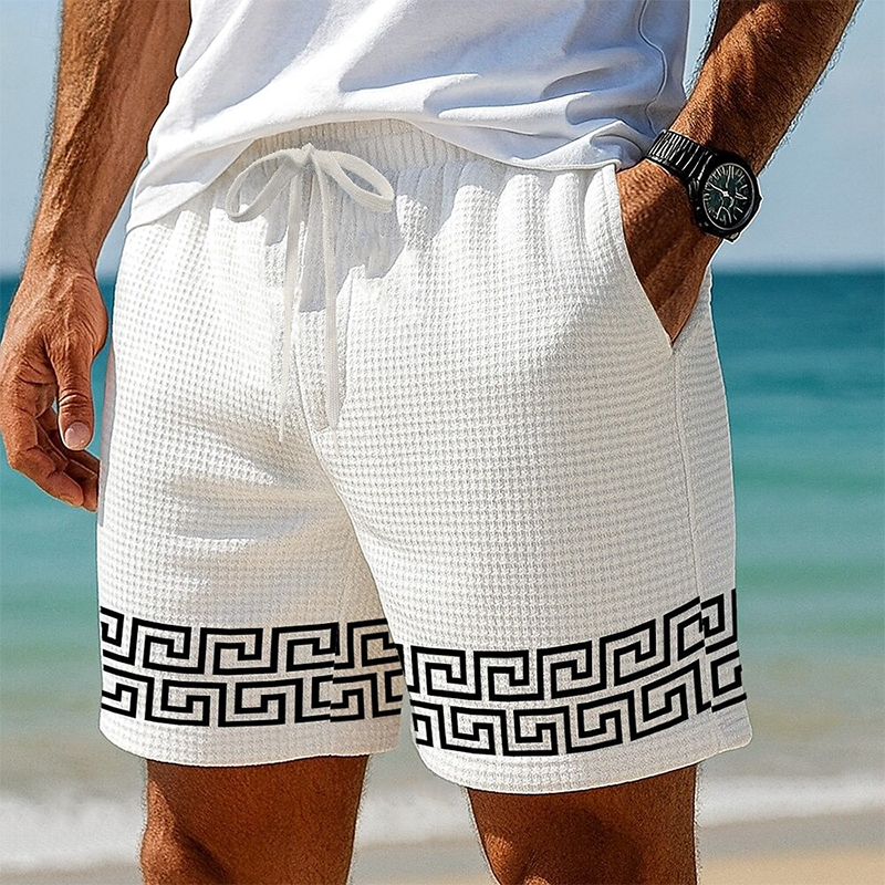 Men's Waffle Print Elastic Shorts MTA1503G1X