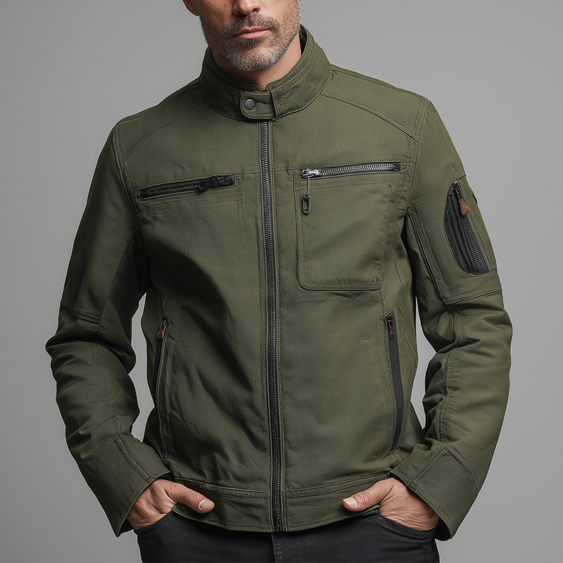 Men's Vintage Cotton Motorcycle Jacket MTA0568H6P