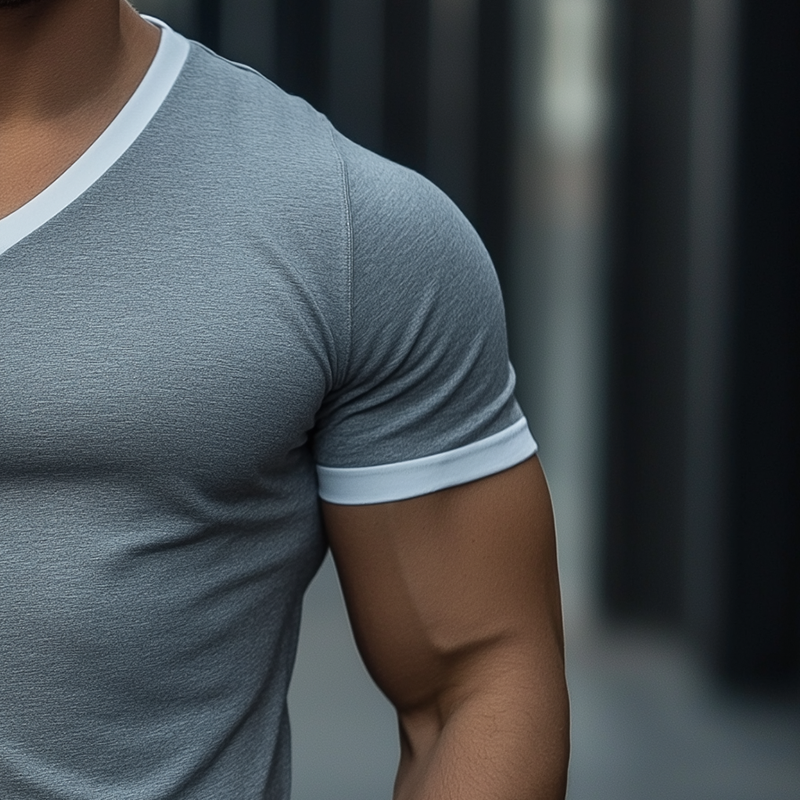 Men's Summer Fashion Slim Fit Knitted Short Sleeve T-shirt MTA2249G6P