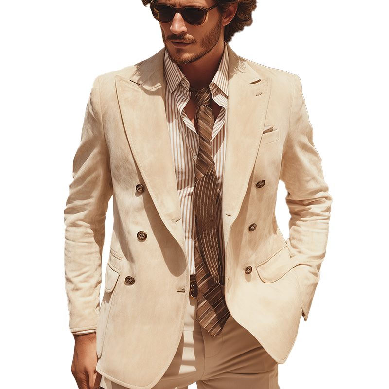 Men's Retro Elegant Faux Suede Loose Suit Jacket MTA0289I1P