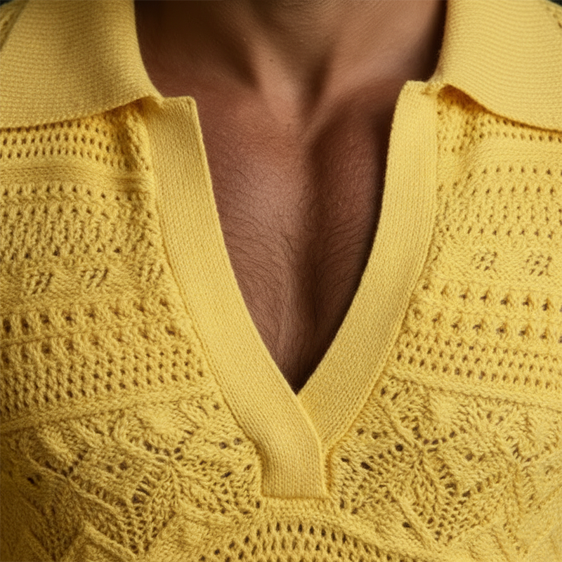 Men's Spring Fashion Cotton Yarn Knitted V-neck Slim-fit Sweater MTZ0974A0P