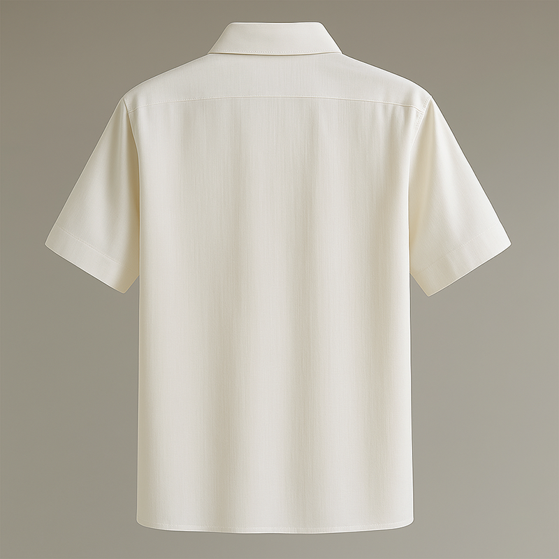 Men's Summer Fashion Embroidery Textured Fabric Short Sleeve Shirt MTA0843G0P