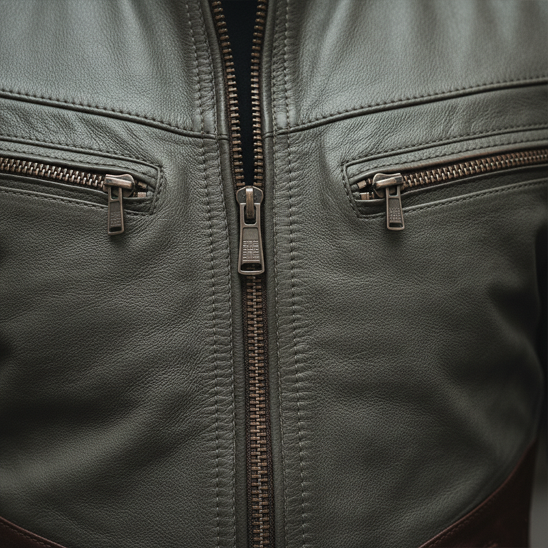 Men's Winter Retro Contrast Color Stitching PU Faux Leather Jacket MTA2182J8P