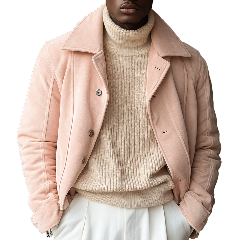 Men's Winter Vintage Faux Suede Button-up Jacket MTA1657L9P