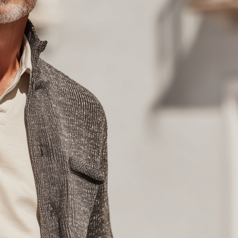 Men's Autumn Fashion Mixed Color Knitted Thin Cardigan MTA1612I7P