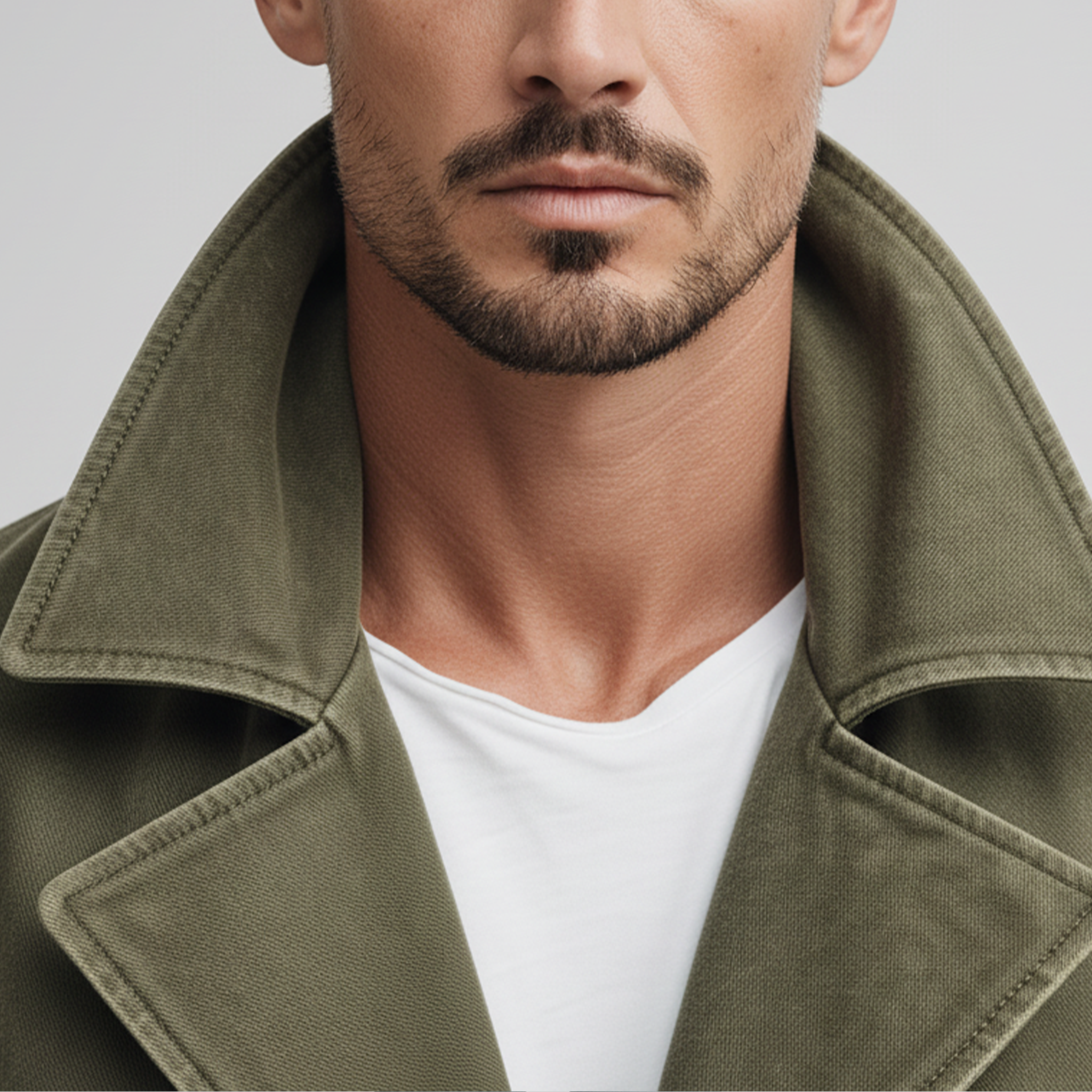 Men's Classic Lapel Washed Cotton Blend Double Breasted Jacket MTA2472J4K