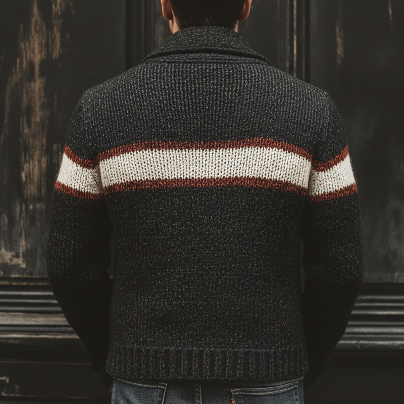 Men's Classic Color-blocked Button-down Knit Cardigan MTA3021J7U