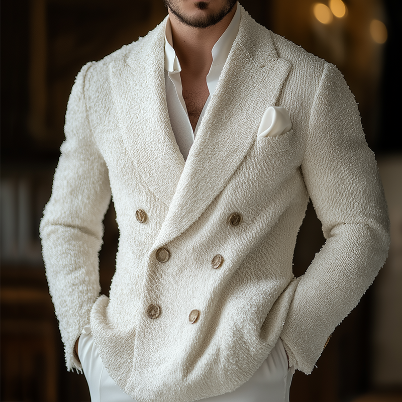 Men's Retro Casual Knit Double-Breasted Cardigan Jacket MTA3016J0TO