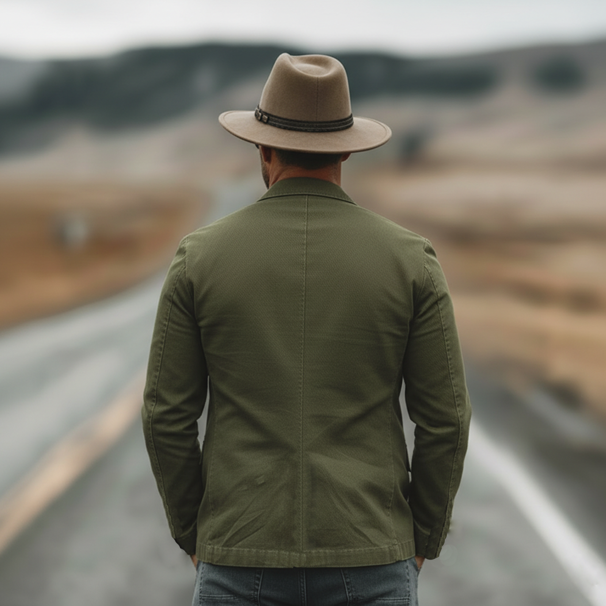 Men's Classic Casual Lightweight Twill Cotton Blazer MTZ0980A3K