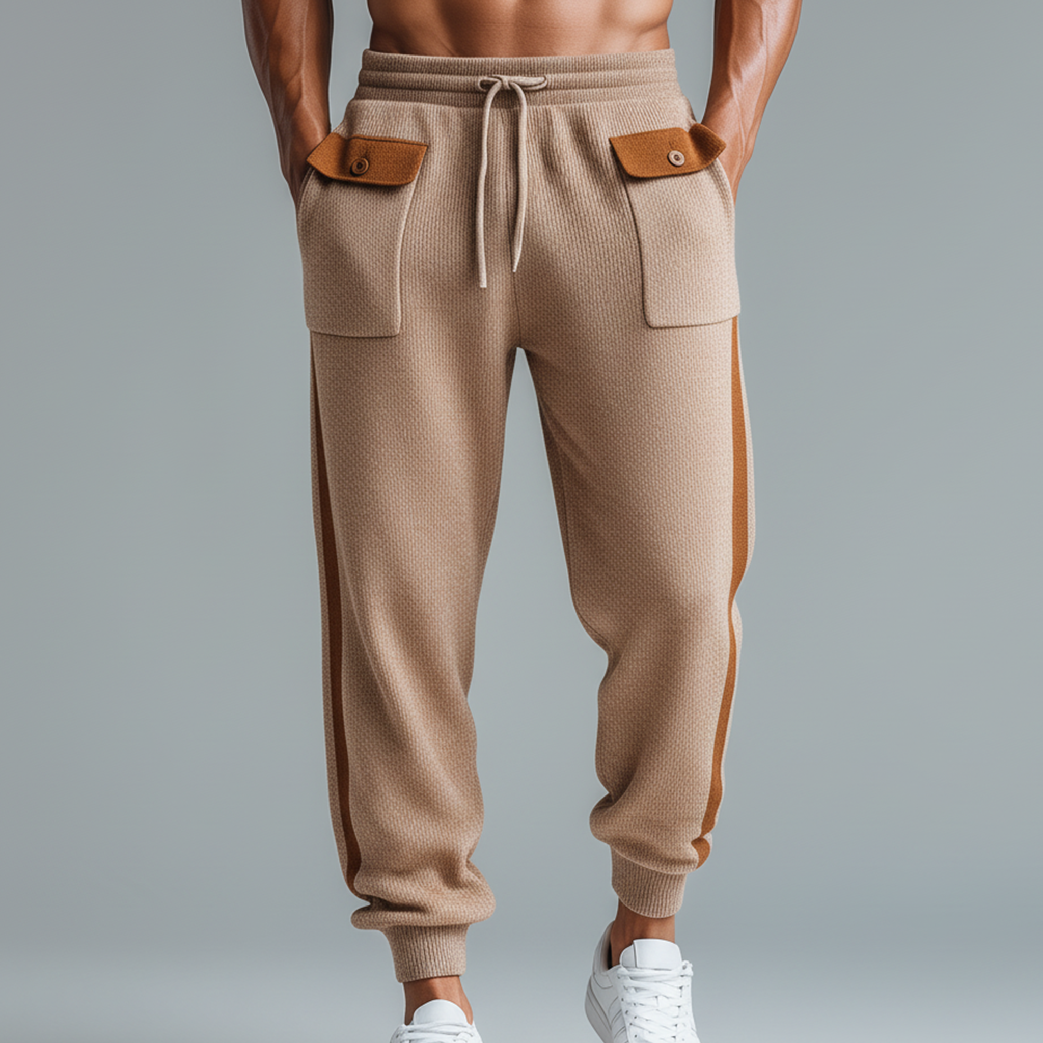 Men's Classic Casual Elastic Waist Knit Pants MTA0681K2K