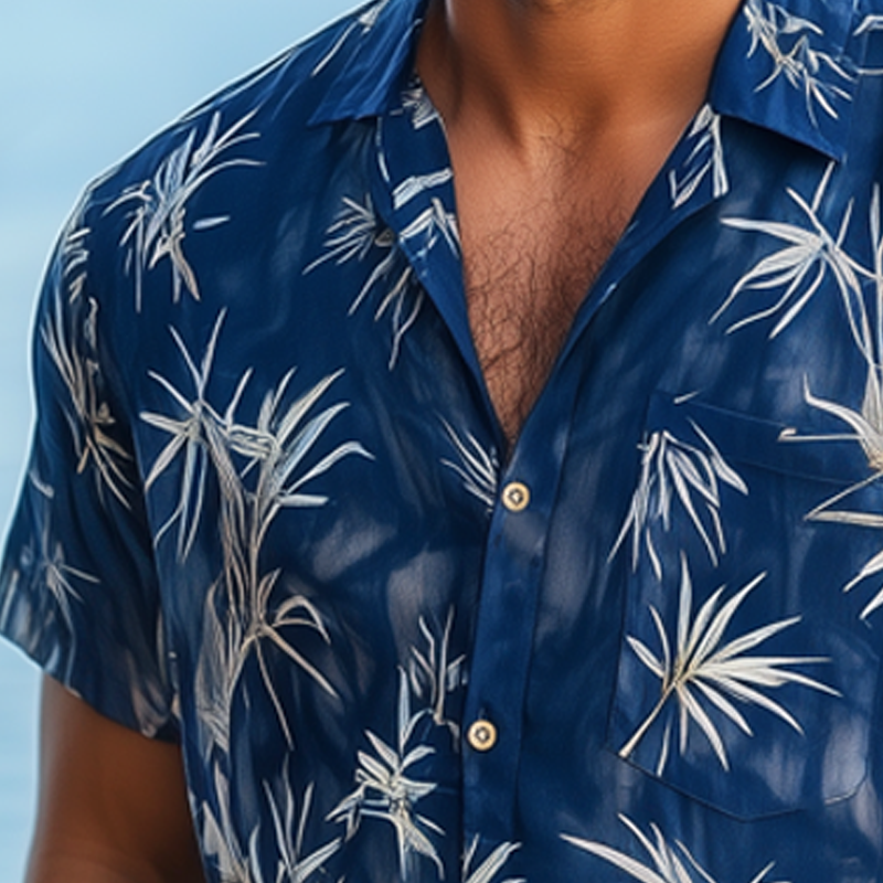 Men's Summer Chic Printed Short Sleeve Shirt MTA0250G8U
