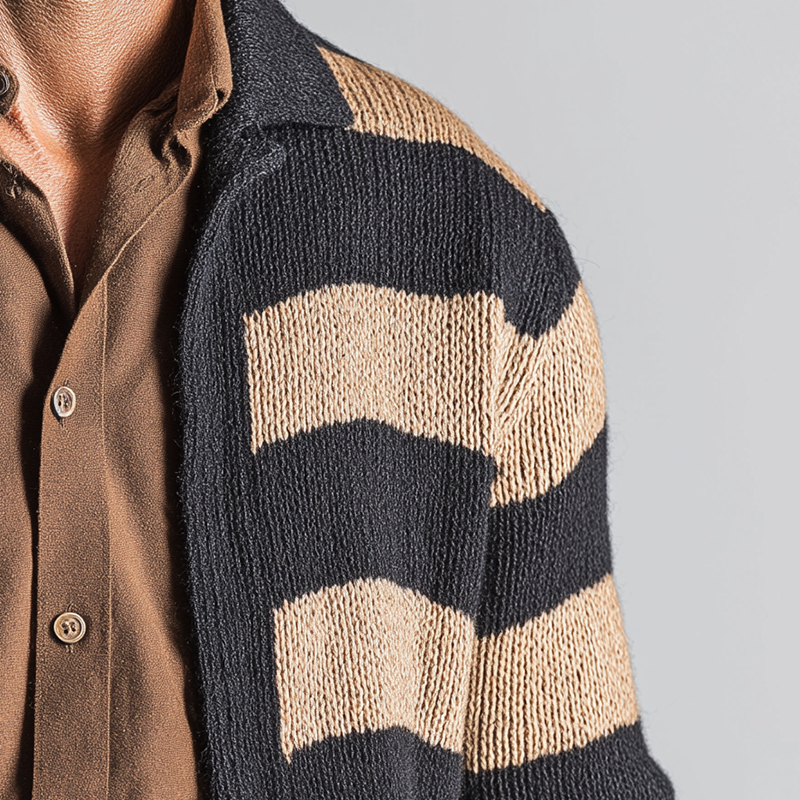 Men's Winter Fashion Striped Knitted Cardigan MTA0144I8P