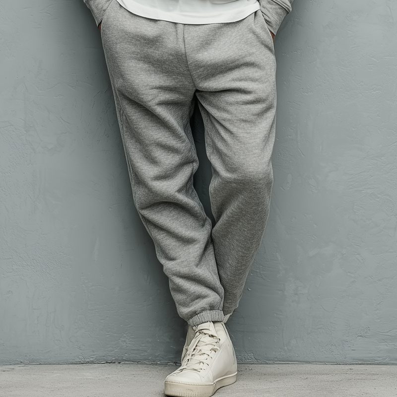 Men's Solid Color Blended Fabric Elastic Waist Sweatpants MTA2994K8X