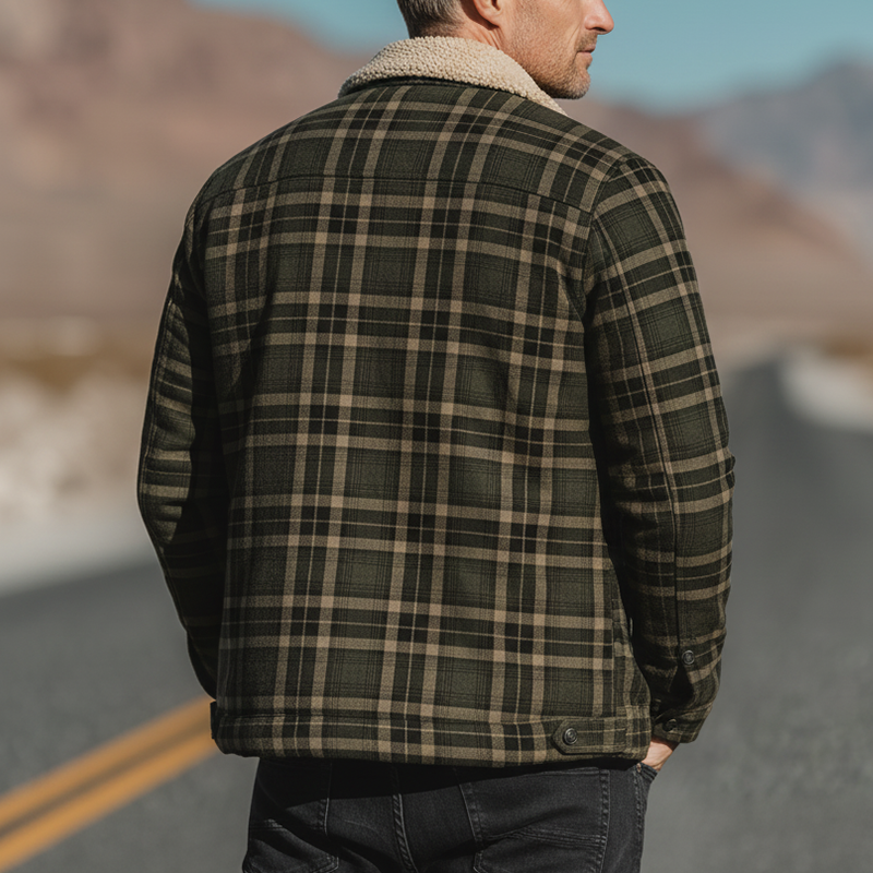 Men's Winter Fashion Plaid Fleece Lined Jacket MTA2495I6P