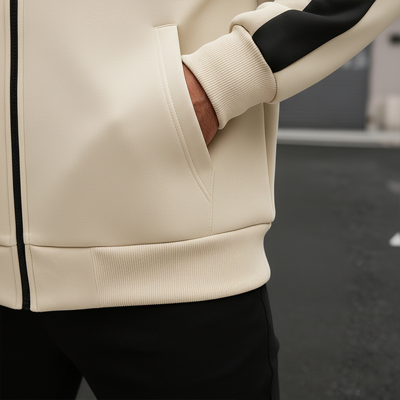 Men's Winter Retro Color-blocked Cotton Blend Hooded Cardigan MTA3056J0P