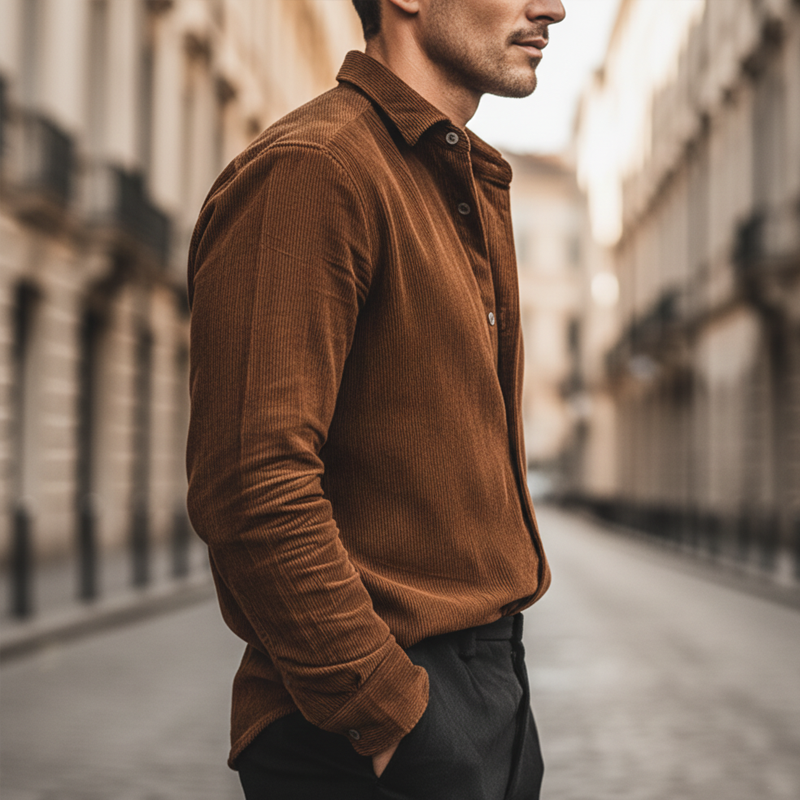 Men's Classic Business Corduroy Long-sleeved Shirt MTA1611L4U