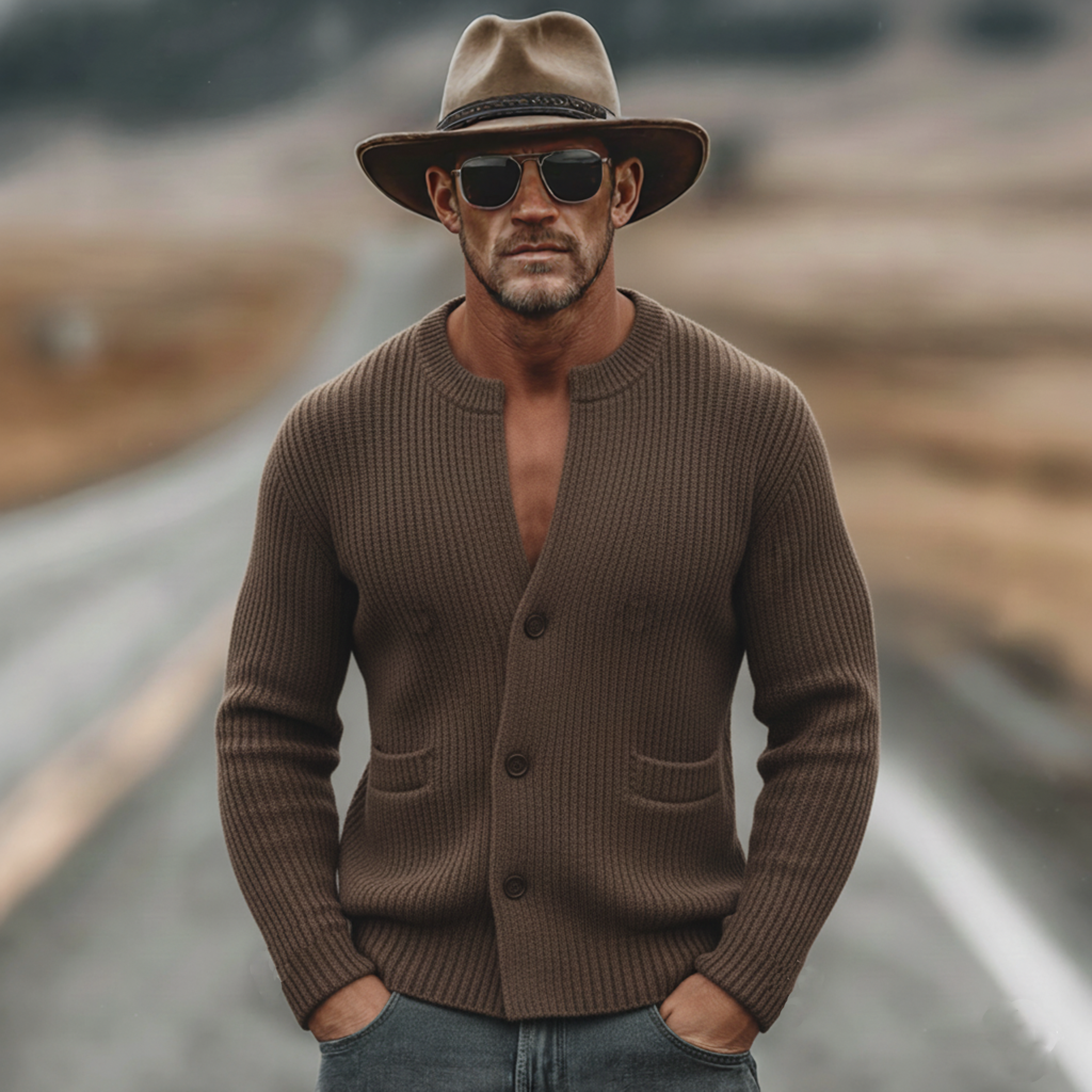 Men's Classic Casual Slim Fit Knitted Cardigan MTA1249L8K