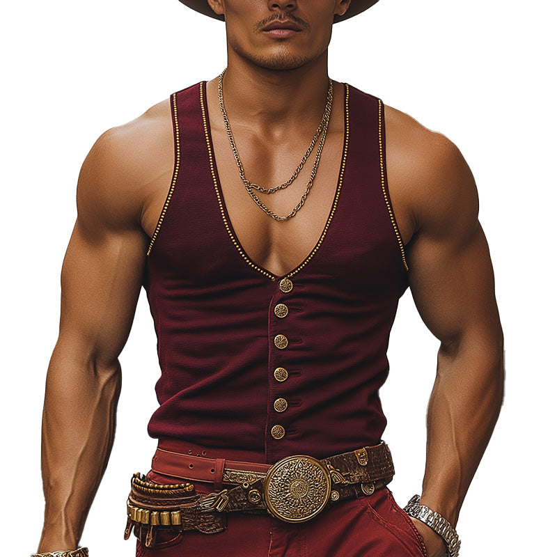 Men's Summer Fashion Solid Color Blended Casual Vest MTA2941D0P