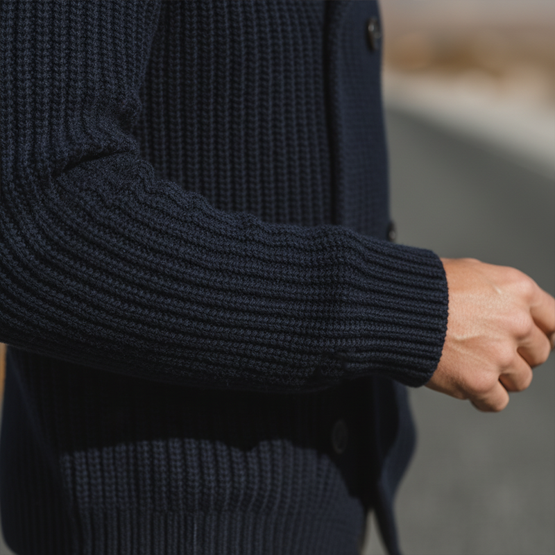 Men's Autumn And Winter Fashion Double-breasted Cotton Yarn Knitted Cardigan MTA2325I7P