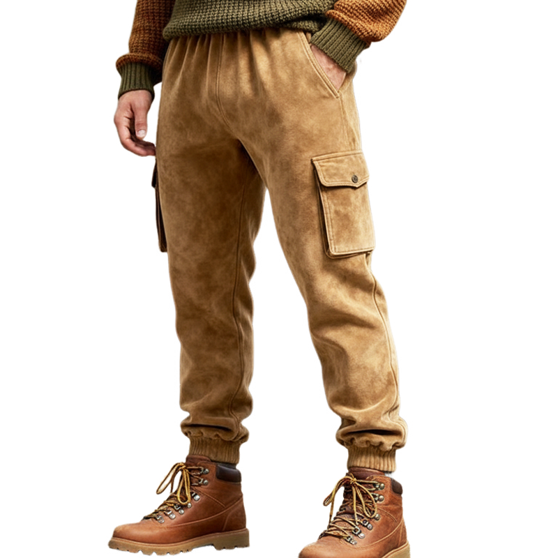 Men's Urban Elastic Drawstring Faux Suede Pants MTA1930K8U