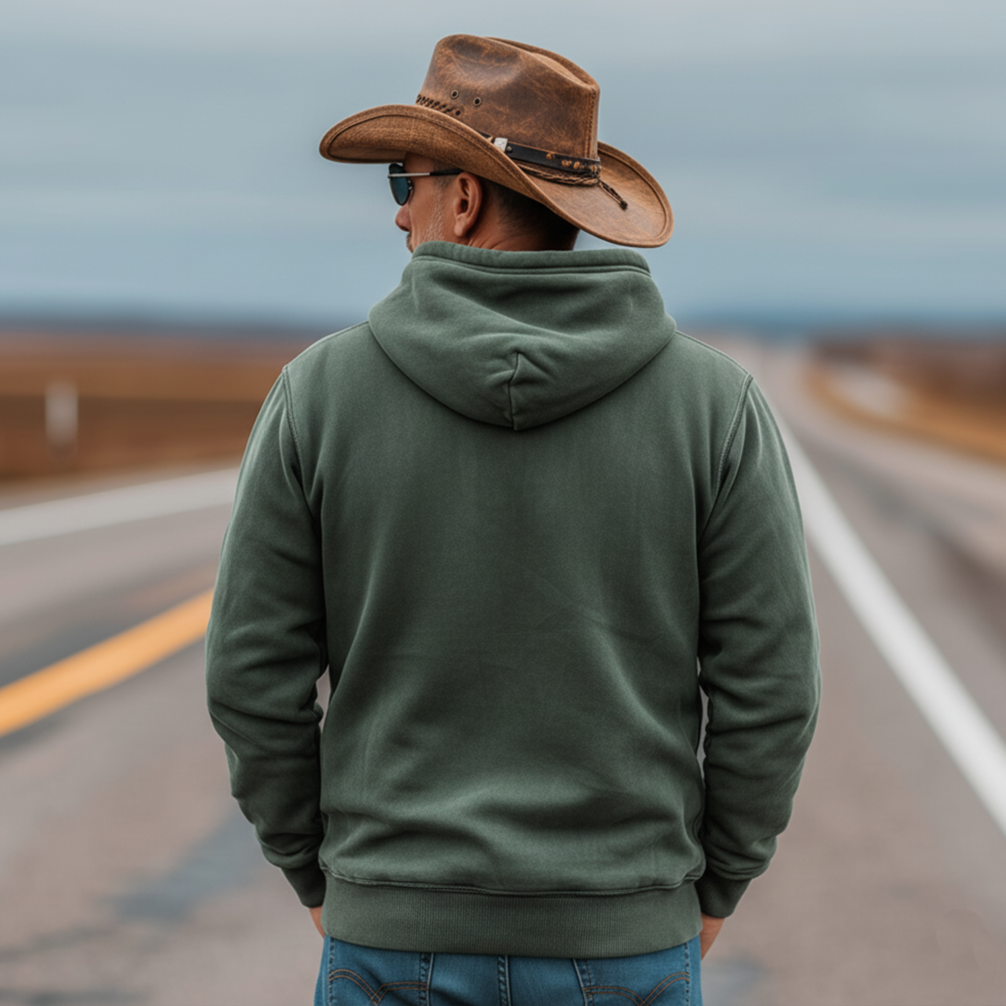 Men's Classic Retro Western Style Embroidered Faux Suede Hoodie MTA0158L4K