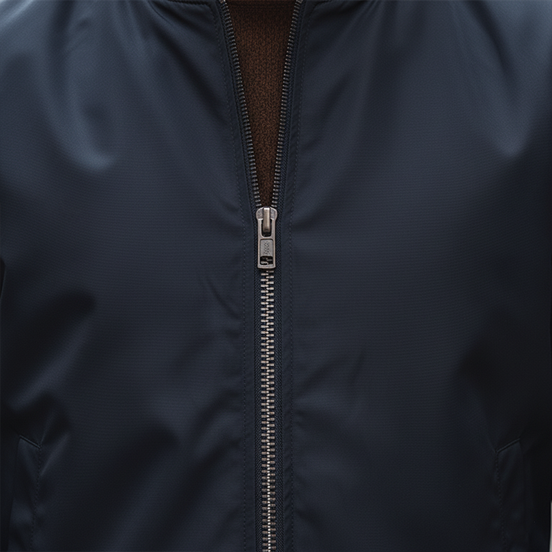 Men's Retro Cotton Blend Ribbed Zipper Jacket MTA1935K2P