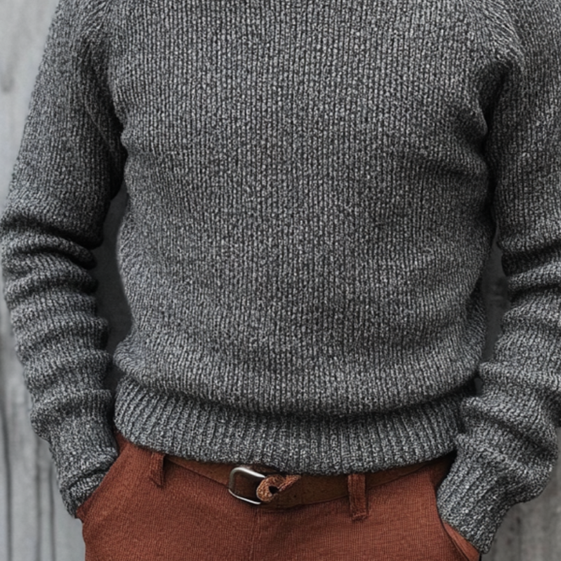 Men's Solid Color Knitted Turtleneck Sweater MTA0163L2X