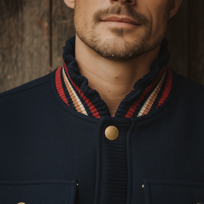 Men's Winter Exquisite Embroidered Faux Wool Baseball Jacket MTA1568J8P