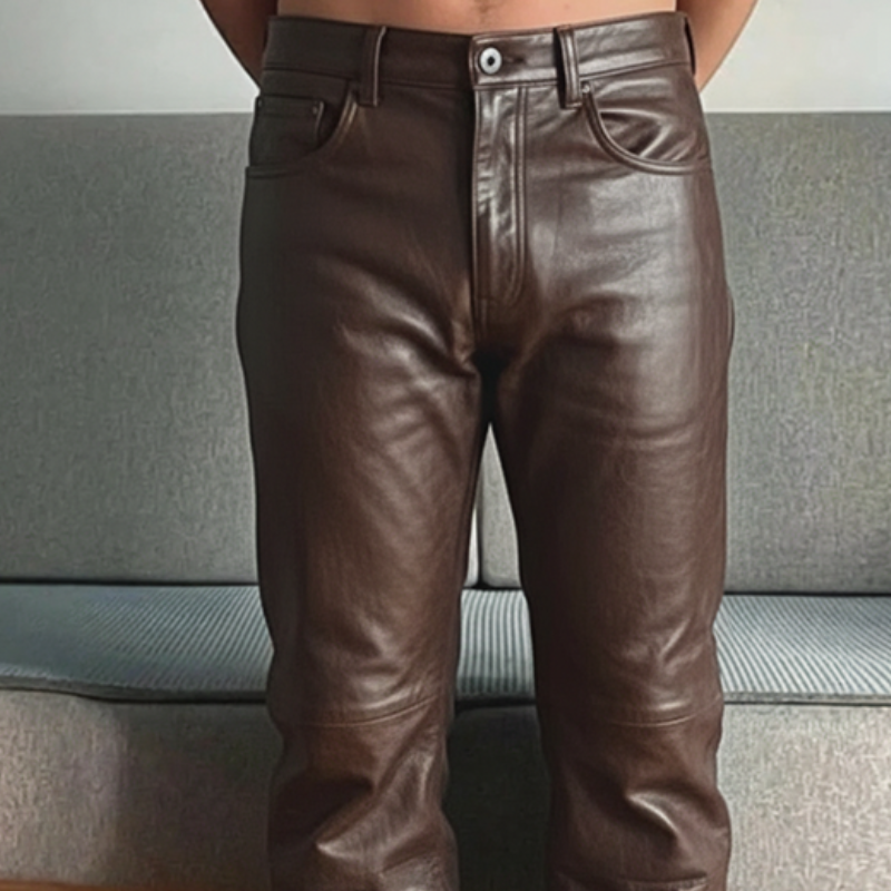 Men's Retro Casual PU Leather Pants MTA2940K1TO