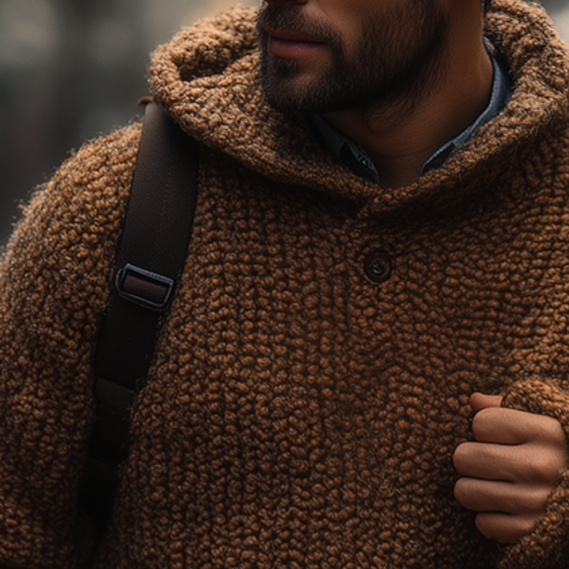 Men's Vintage Casual Knit Button Hoodie MTA1817I9TO
