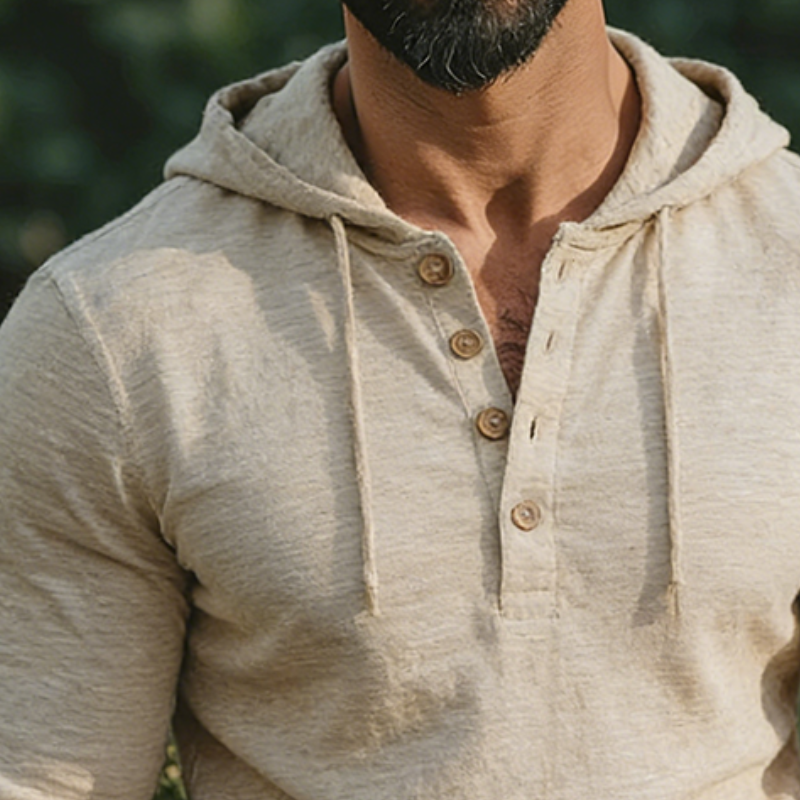 Men's Retro Casual Cotton Hooded Long-Sleeve T-Shirt MTA2237L7TO