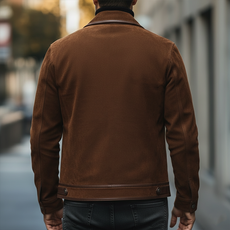 Men's Winter Vintage Faux Suede PU Leather Button-up Jacket MTA1765L1P