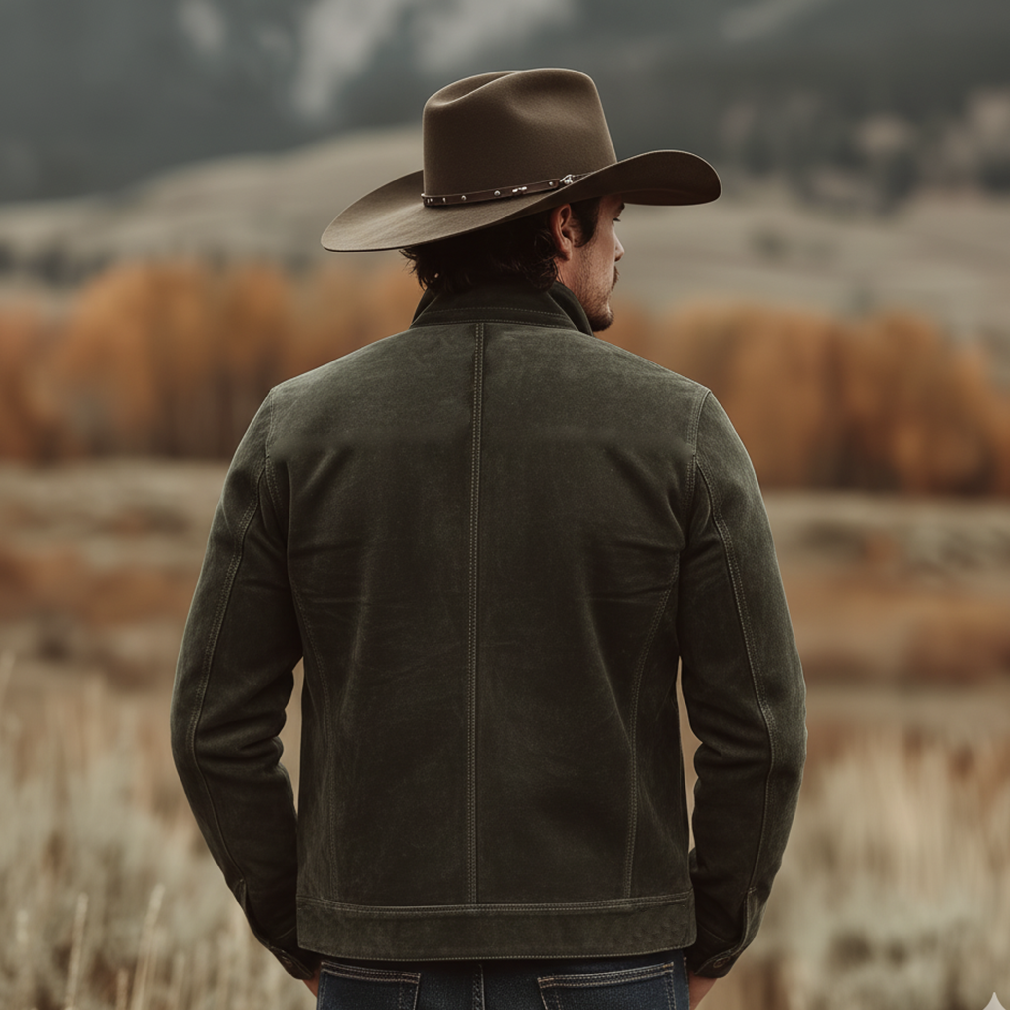 Men's Classic Retro Western Style Embroidered Stand-up Collar Faux Suede Jacket MTA2426K5K