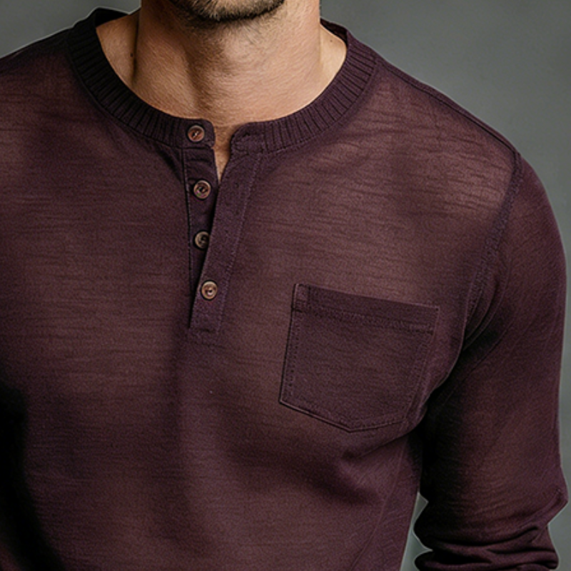 Men's Retro Casual Lightweight Knitted Henley Collar Sweater MTZ0826A5TO