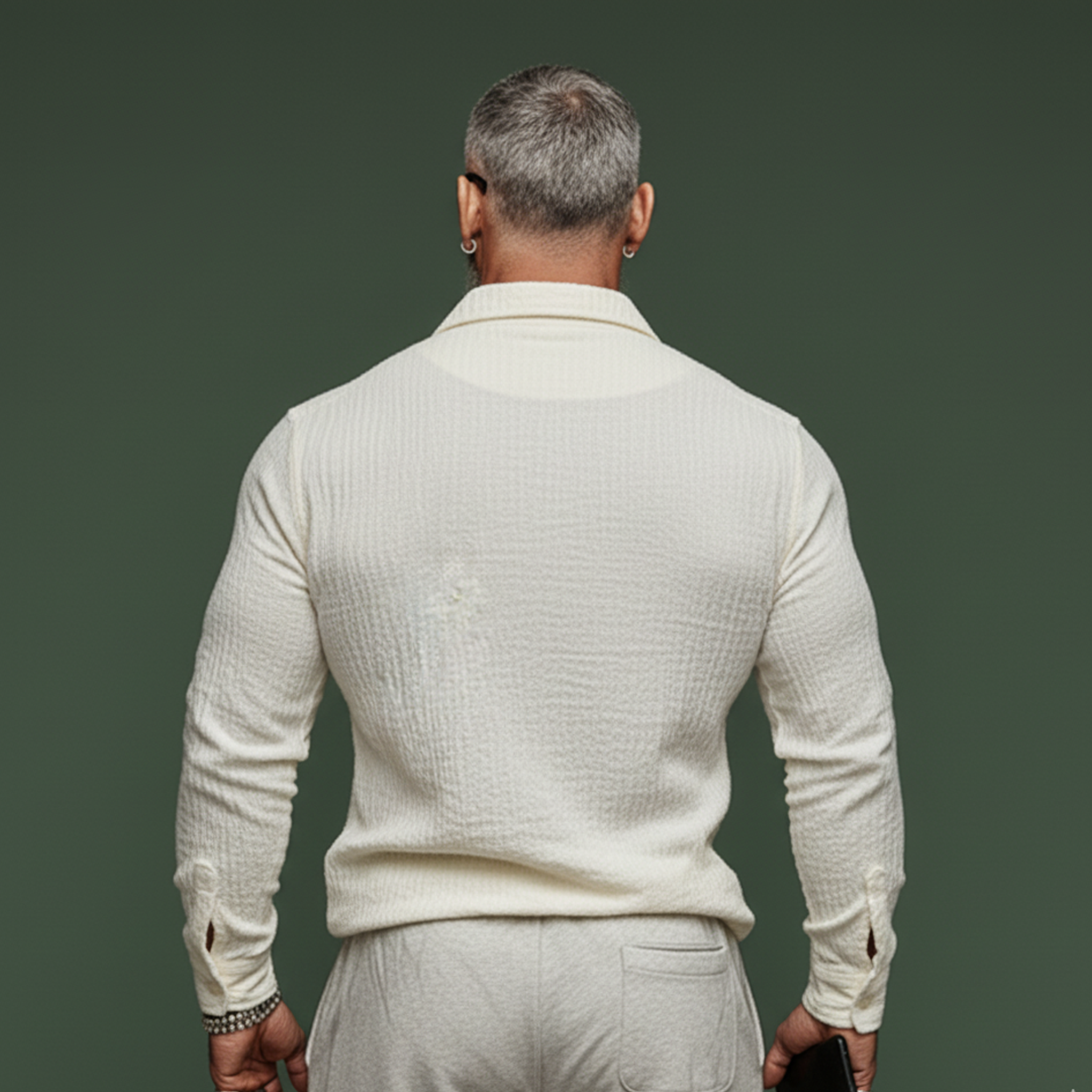 Men's Classic Casual Pleated Cotton Blend Long-Sleeve Shirt MTA1708K9K