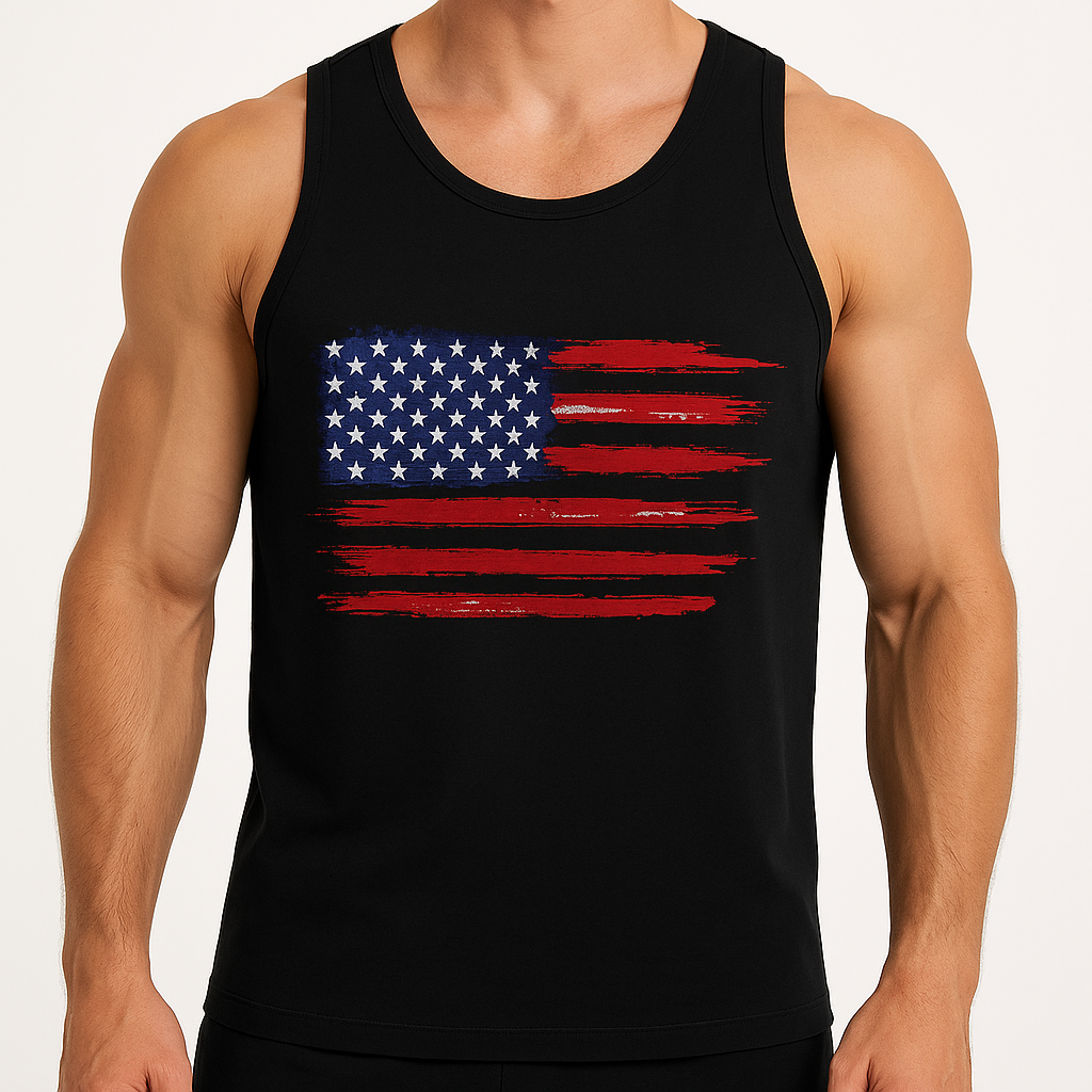 Men's Summer Simple Printed Cotton Tank Top MTA1441E9P