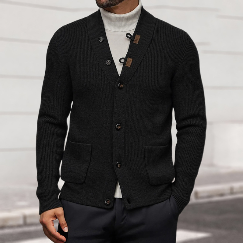 Men's Casual Solid Color V-neck Single-breasted Loose Knitted Cardigan MTA1187H7M