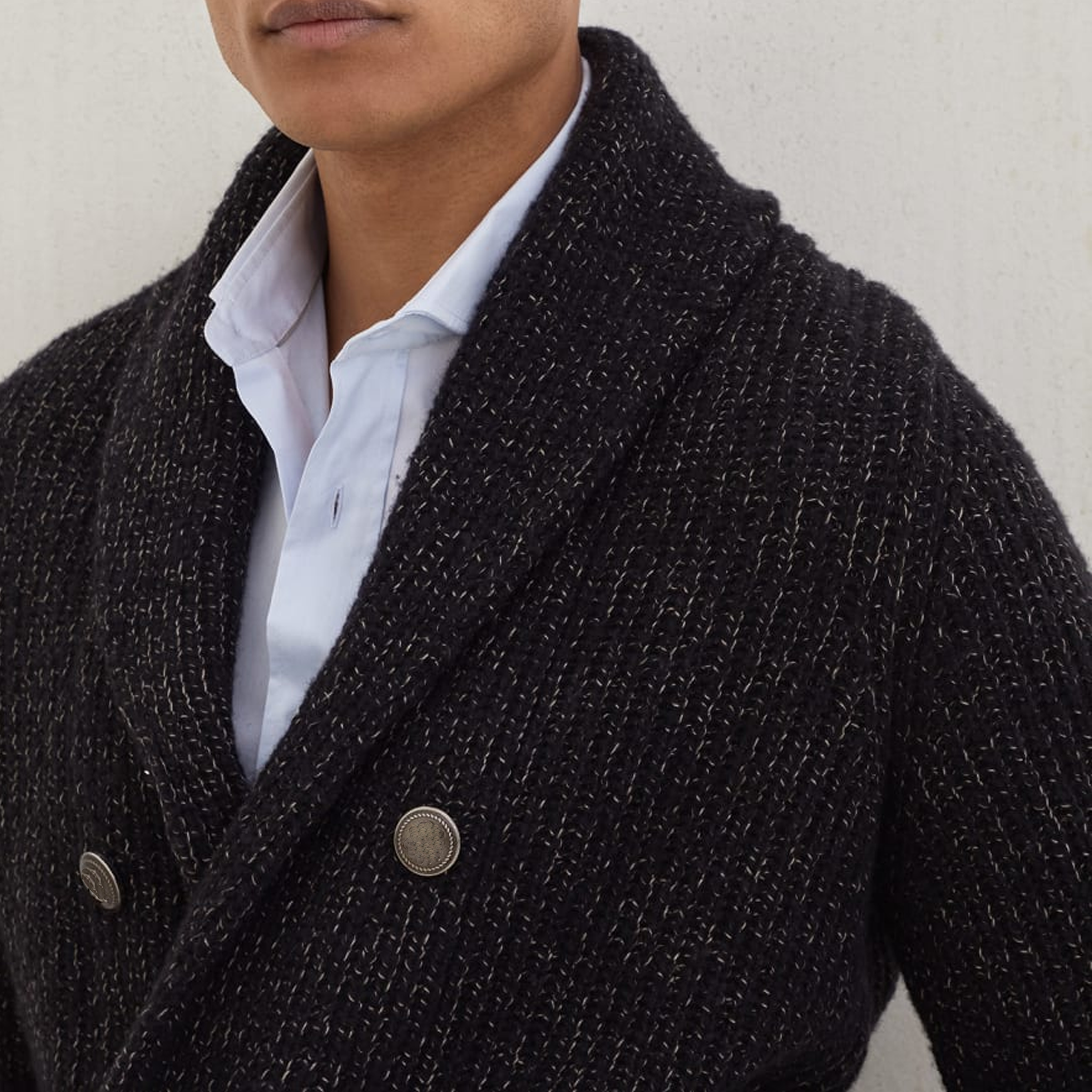 Men's Classic American Vintage Double-Breasted Knit Cardigan MTA0406I0K