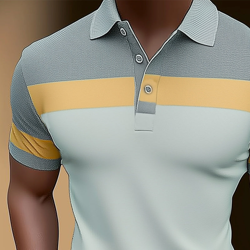 Men's Summer Business Color Blocked Polo Shirt MTA2781D0U
