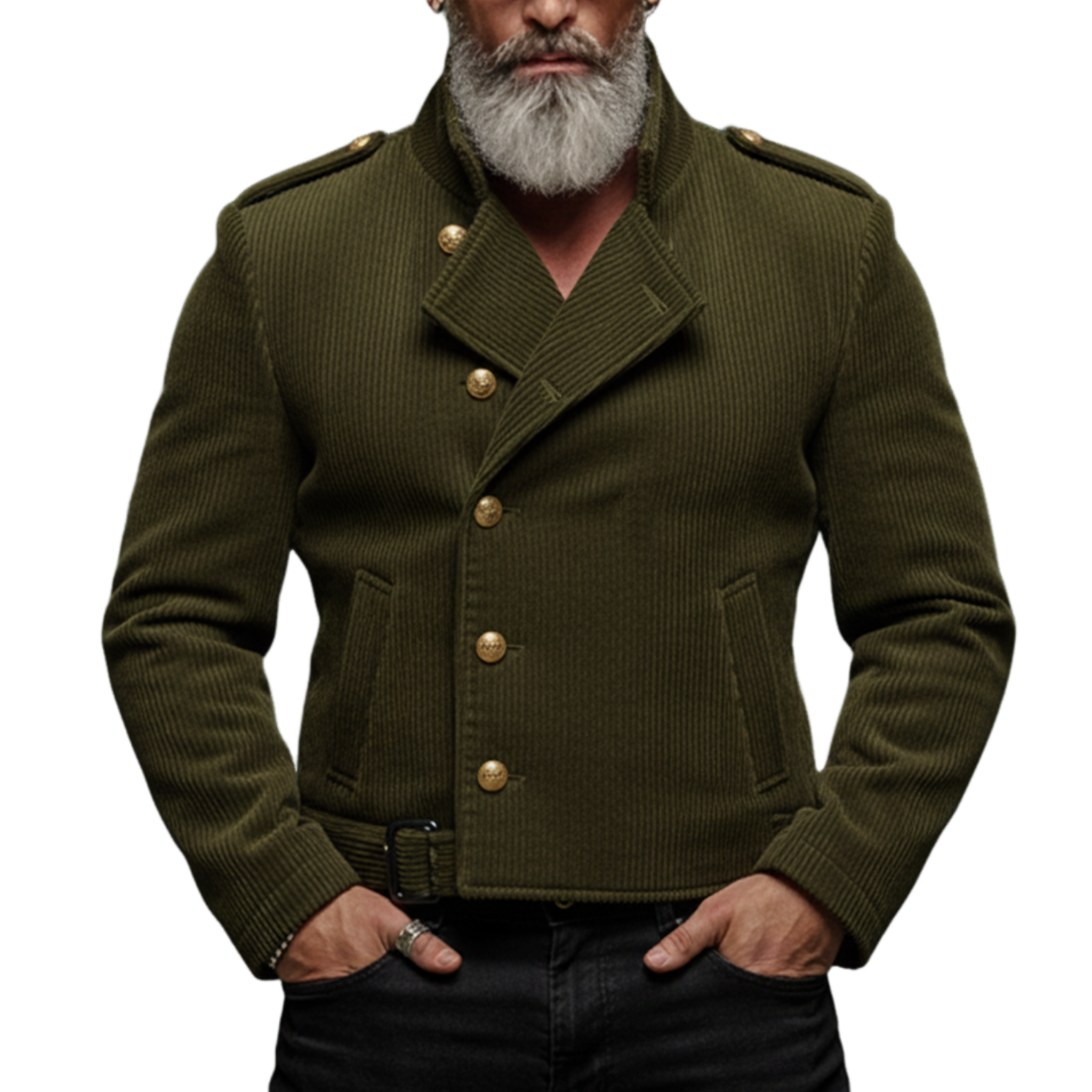 Men's Classic Retro Corduroy Lapel Single-breasted Jacket MTA1596K1K